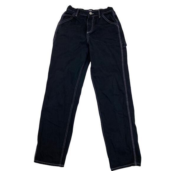 BDG Urban Outfitters Womens Painters Pants Size 24 Black w/White Stitching - Picture 1 of 6